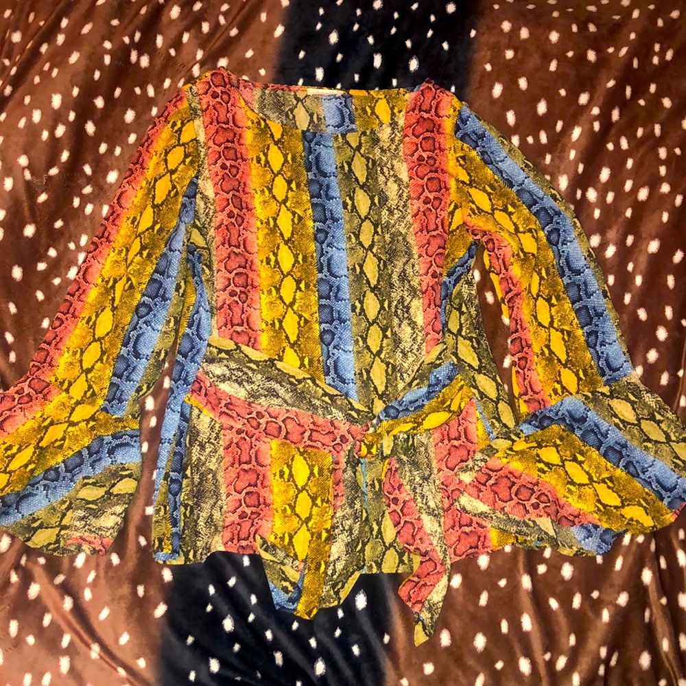 Multi colored snake print blouse